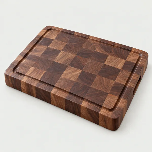 End-grain walnut cutting board