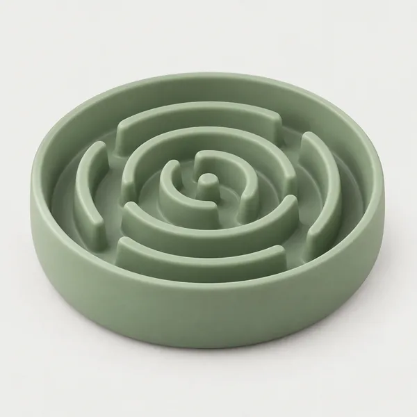 Silicone slow-feeder dog bowl